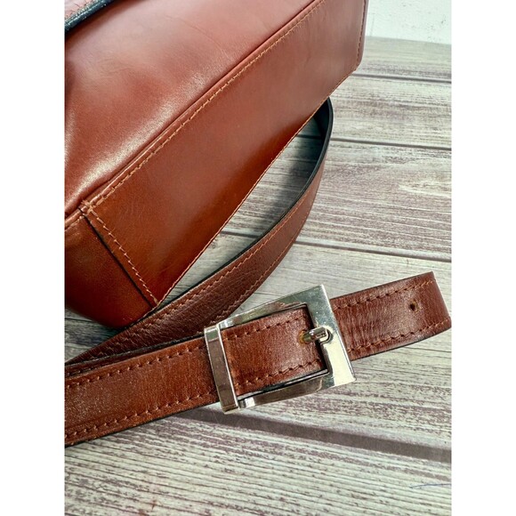Vera Pelle Italian Genuine Leather Messenger Bag Crossbody Brown Made in Italy - Picture 12 of 17